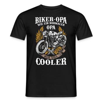 Motorcycle Grandpa Biker Cooler Pensioner Gift - Men's T-Shirt - black - Front - AI Model Male 178 light (178cm)
