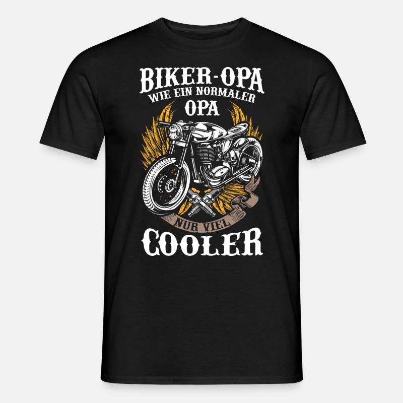 Motorrad Opa Biker Cooler Rentner Geschenk - Männer T-Shirt - Schwarz