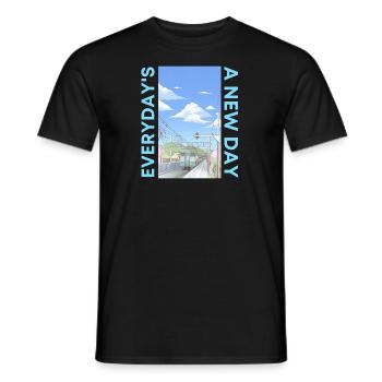 Everyday is a new day - Men's T-Shirt - black - Front - AI Model Male 178 light (178cm)