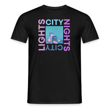 Les nuits citadines des lumières de la ville - T-shirt homme - noir - Devant - AI Model Male 178 light (178cm)