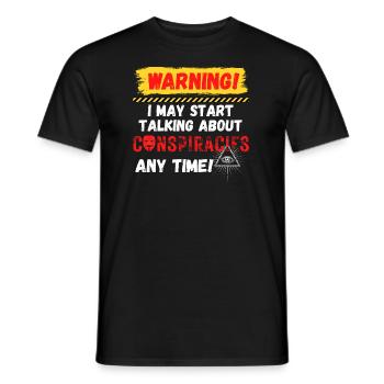 Warning Conspiracies - Männer T-Shirt - Schwarz - Vorne - AI Model Male 178 light (178cm)