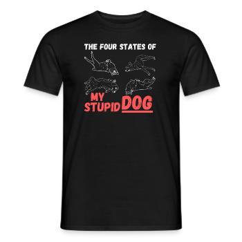 Quatre états de mon chien stupide - T-shirt homme - noir - Devant - AI Model Male 178 light (178cm)
