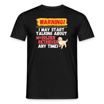 Warning Golden Retriever - Men's T-Shirt - black - Front - AI Model Male 178 light (178cm)