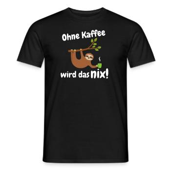 ohne kaffee wird das nix - Männer T-Shirt - Schwarz - Vorne - AI Model Male 178 light (178cm)