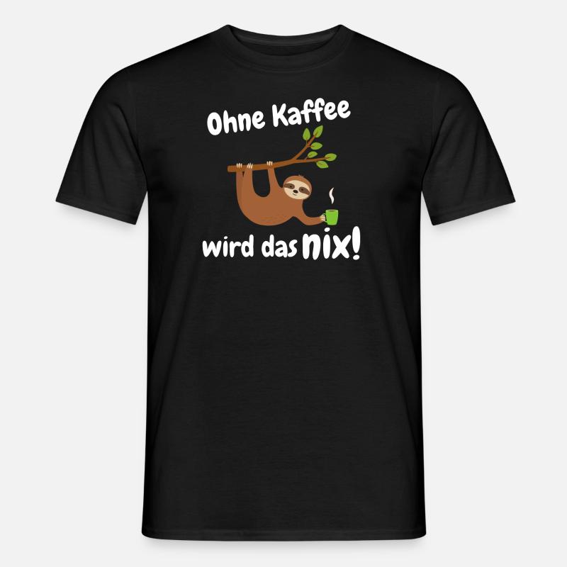 ohne kaffee wird das nix - Männer T-Shirt - Schwarz