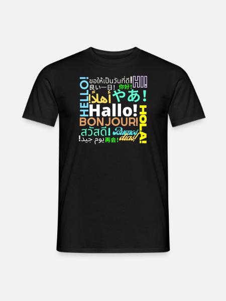 Bonjour, Bonjour, Bonjour, Hola, Buenos dias - T-shirt homme - noir