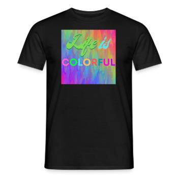 Life is colorful - Men's T-Shirt - black - Front - AI Model Male 178 light (178cm)