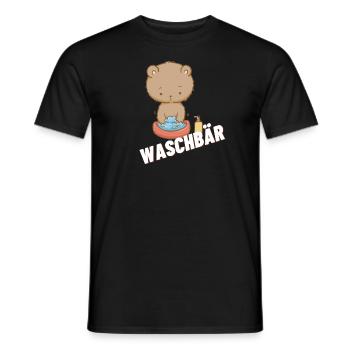 Waschbär - Männer T-Shirt - Schwarz - Vorne - AI Model Male 178 light (178cm)