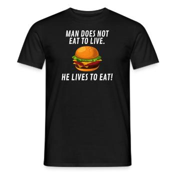 Eating - Men's T-Shirt - black - Front - AI Model Male 178 light (178cm)