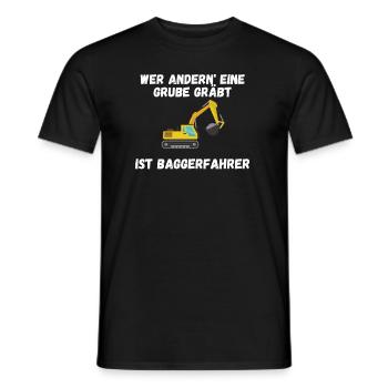 Baggerfahrer - Männer T-Shirt - Schwarz - Vorne - AI Model Male 178 light (178cm)