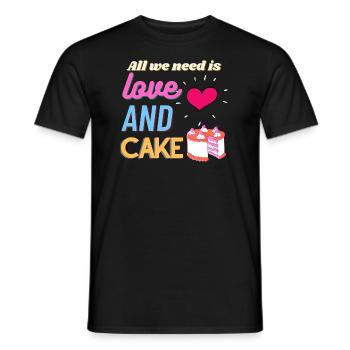 All we need is love and cake - Men's T-Shirt - black - Front - AI Model Male 178 light (178cm)