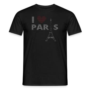 J’adore Paris ASCII - T-shirt homme - noir - Devant - AI Model Male 178 light (178cm)