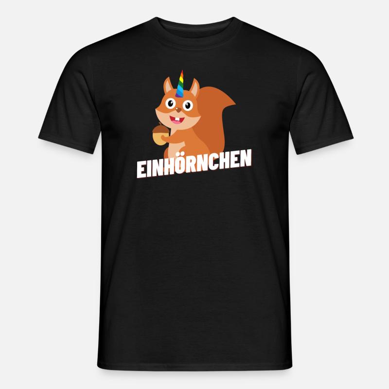 Einhörnchen - Männer T-Shirt - Schwarz