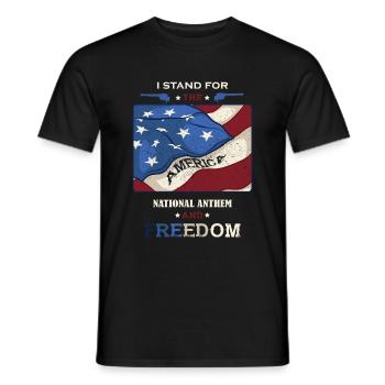 National pride & freedom - America - gift idea - Men's T-Shirt - black - Front - AI Model Male 178 light (178cm)