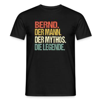 Bernd Name Geschenk Namensshirt - Männer T-Shirt - Schwarz - Vorne - AI Model Male 178 light (178cm)