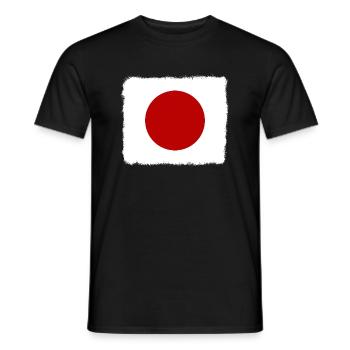 Drapeau du Japon Utilisé Look Nihon Drapeau japonais - T-shirt homme - noir - Devant - AI Model Male 178 light (178cm)