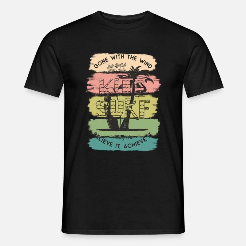 Kite Kiteboard Kiteboarding Kitesurf Geschenk - Männer T-Shirt - Schwarz