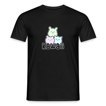 kawaii Trio - Männer T-Shirt - Schwarz - Vorne - AI Model Male 178 light (178cm)