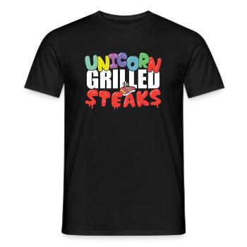 Unicorn barbecue party T-shirt for men and women - Men's T-Shirt - black - Front - AI Model Male 178 light (178cm)