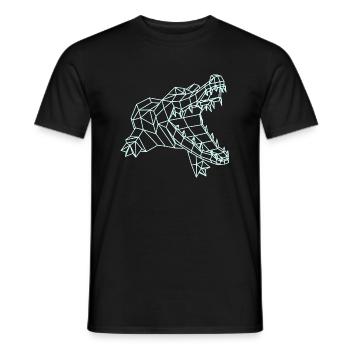 Krokodil Grafik WireFrame, Paperwolf Design - Männer T-Shirt - Schwarz - Vorne - AI Model Male 178 light (178cm)