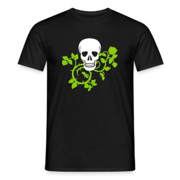 skull avec des vrilles - couleurs de design sélectionnables - T-shirt homme - noir - Devant - AI Model Male 178 light (178cm)