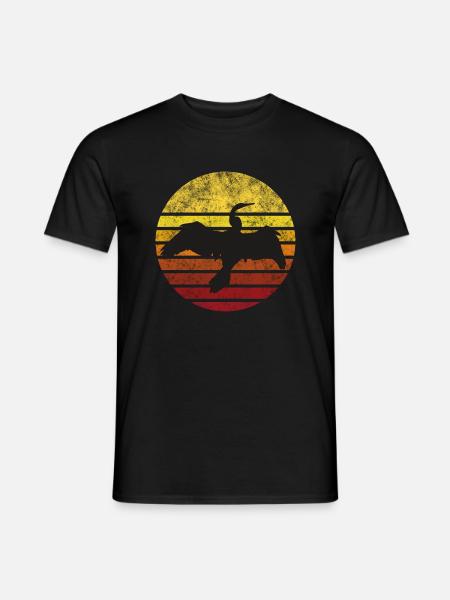 Kormoran im Sonnenuntergang - Männer T-Shirt - Schwarz