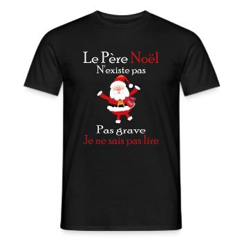 Le Père Noël N'existe Pas - T-shirt homme - noir - Devant - AI Model Male 178 light (178cm)