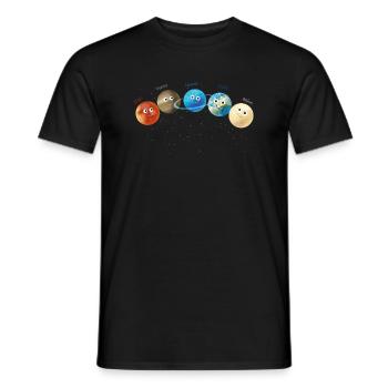 planeten,sonnensystem,merkur,mars,erde,planet - Männer T-Shirt - Schwarz - Vorne - AI Model Male 178 light (178cm)