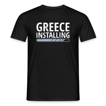 Drapeau grec Hellas Athènes drapeau grec - T-shirt homme - noir - Devant - AI Model Male 178 light (178cm)