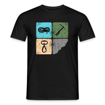 Alpiniste grimpeur Piolet - T-shirt homme - noir - Devant - AI Model Male 178 light (178cm)