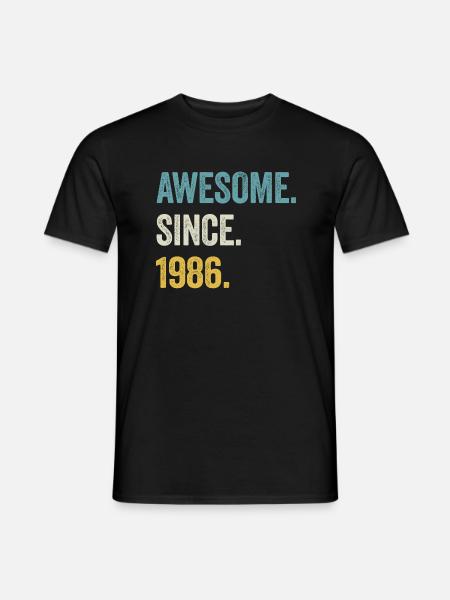 38. Geburtstag 38 Jahre Awesome Since 1986 - Männer T-Shirt - Schwarz