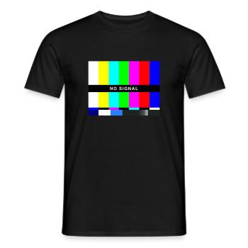 No Signal Test Image Costume TV Rétro années 80 des années 90 - T-shirt homme - noir - Devant - AI Model Male 178 light (178cm)