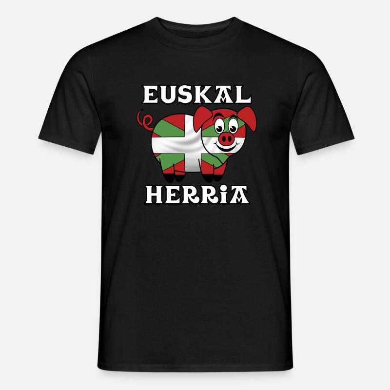 Baskisches Schwein - Männer T-Shirt - Schwarz