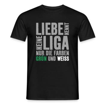 LIEBE KENNT KEINE LIGA ABSTIEG BREMEN - Männer T-Shirt - Schwarz - Vorne - AI Model Male 178 light (178cm)