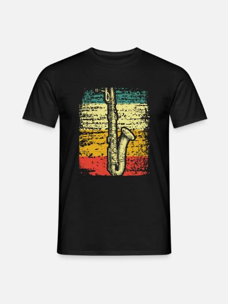 Saxophon - Männer T-Shirt - Schwarz