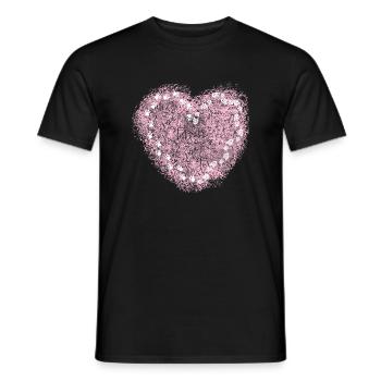 Patte de chien cool love coeur rose - T-shirt homme - noir - Devant - AI Model Male 178 light (178cm)