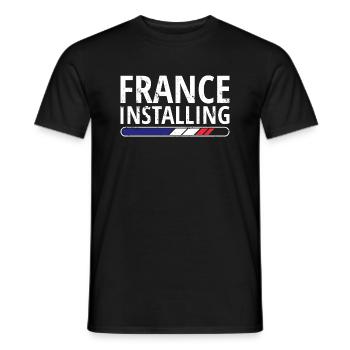 Drapeau France look usé drapeau français - T-shirt homme - noir - Devant - AI Model Male 178 light (178cm)