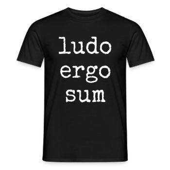 ludo ergo sum - ich spiele also bin ich - Spruch - Männer T-Shirt - Schwarz - Vorne - AI Model Male 178 light (178cm)