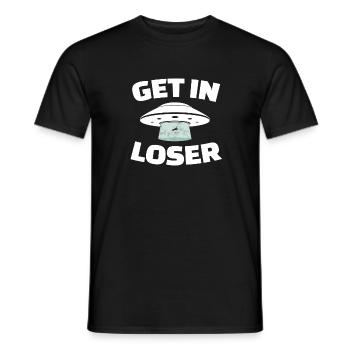 Get In Loser T-shirts Alien Drôle de l'espace extra-atmosphérique Sci-Fi - T-shirt homme - noir - Devant - AI Model Male 178 light (178cm)
