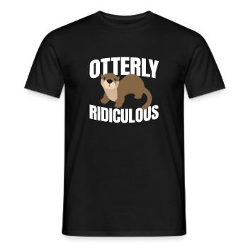 Otterly Ridicule drôle Otter indiquant le cadeau - T-shirt homme - noir - Devant - AI Model Male 178 light (178cm)