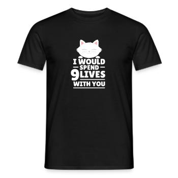 Cute cat pet love valentine's day gift - Men's T-Shirt - black - Front - AI Model Male 178 light (178cm)
