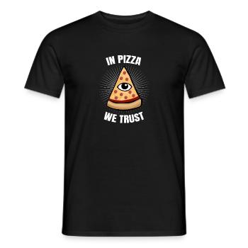 Dans Pizza We Trust Illuminati Triangle Eye cadeau - T-shirt homme - noir - Devant - AI Model Male 178 light (178cm)