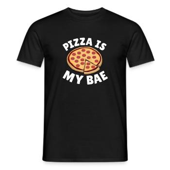 Pizza Humor Schatzi Anti Valentine's Day Gift - Men's T-Shirt - black - Front - AI Model Male 178 light (178cm)