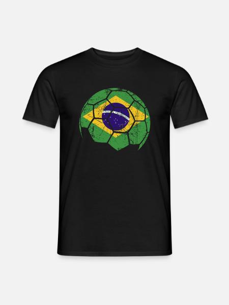 Brazil Soccer Ball Fußball - Männer T-Shirt - Schwarz