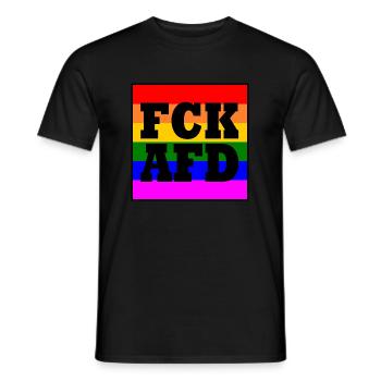 Fck afd - Men's T-Shirt - black - Front - AI Model Male 178 light (178cm)