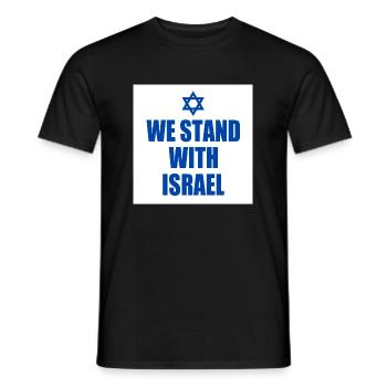 We stand with israel - T-shirt homme - noir - Devant - AI Model Male 178 light (178cm)