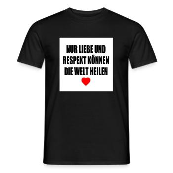 Only love and respect can heal the world - Men's T-Shirt - black - Front - AI Model Male 178 light (178cm)