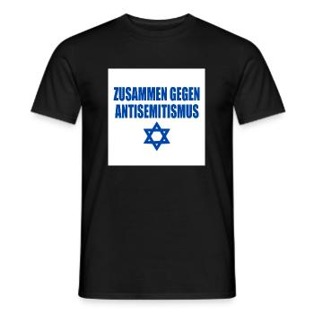 zusammen gegen antisemitismus - Männer T-Shirt - Schwarz - Vorne - AI Model Male 178 light (178cm)