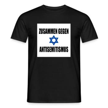 zusammen gegen antisemitismus - Männer T-Shirt - Schwarz - Vorne - AI Model Male 178 light (178cm)