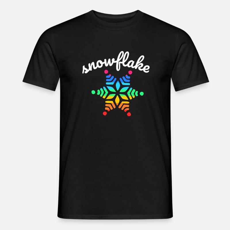 Regenbogen Schnee - Männer T-Shirt - Schwarz